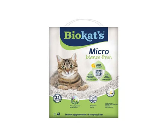 BioKat's Micro Bianco Fresh Lettiera 6l per Gatti - Animaliapet