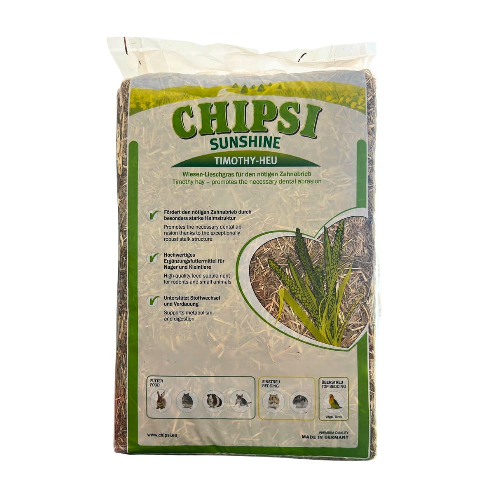Chipsi Sunshine Fieno Timothy per Roditori ed Uccelli Confezione da 800g