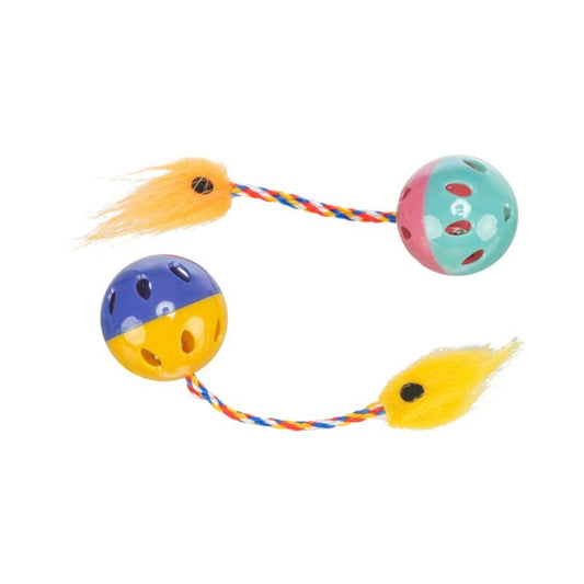 Trixie Set di palline con coda e sonaglio Gioco per Gatti