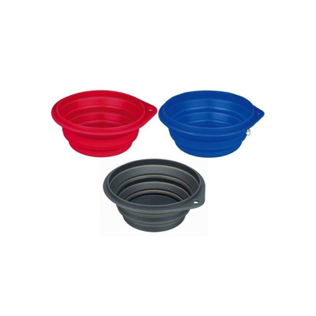 Trixie Ciotola Da Viaggio Pieghevole in Silicone 0.25l Ø 11cm Colori Assortiti