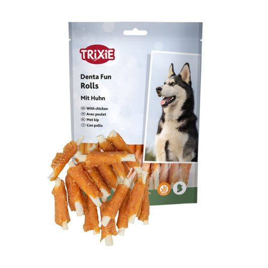 Trixie DentaFun Chewing Rolls Bastoncini con Pollo 6cm 120g Snack Cani