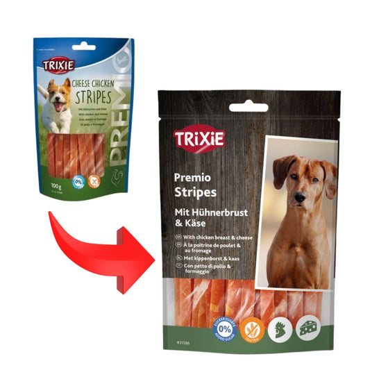 Trixie Premio Cheese Chicken Stripes Pollo e Formaggio Snack per Cani 100g