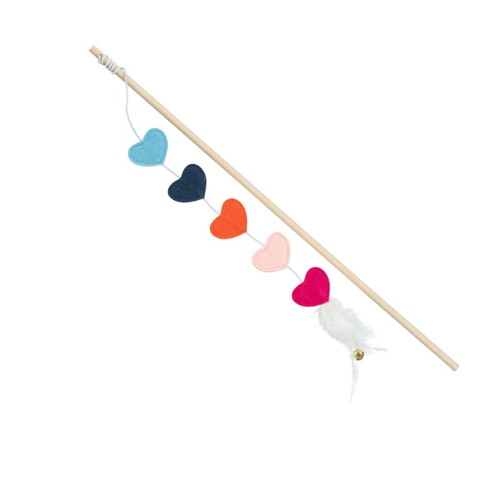 Trixie Cannetta in legno con cuori in feltro e catnip 48cm Giochi Gatti