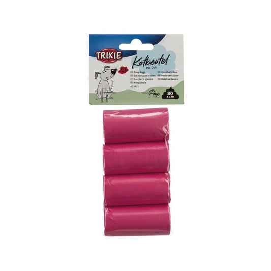 Trixie Sacchetti Igienici Profumati a Rosa 4 Rotoli da 20 Sacchetti per Cani
