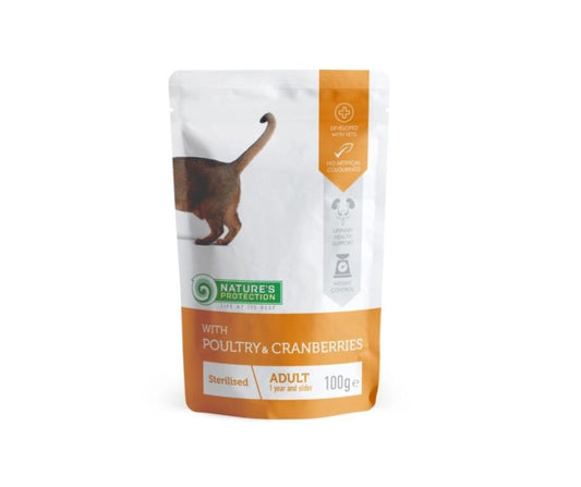 Nature's Protection Sterilised con Pollame e Mirtilli Bustina per Gatti 100g - Animaliapet