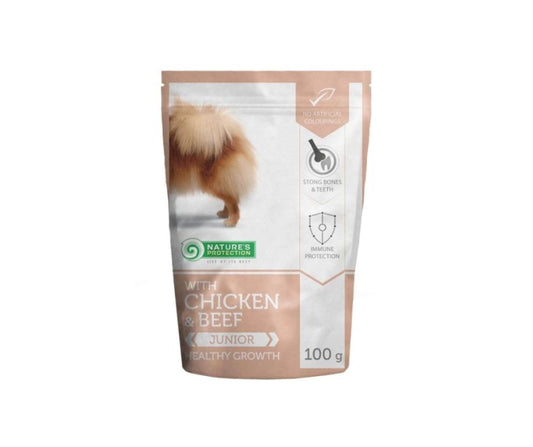 Nature's Protection Healthy Growth Pollo e Manzo Junior Bustina per Cani Cuccioli 100g - Animaliapet