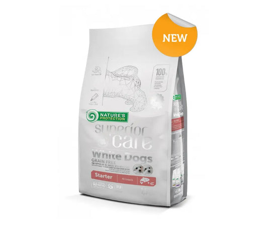 Nature's Protection White Dogs Starter Salmone 1.5kg Crocchette Cani Cuccioli - Animaliapet