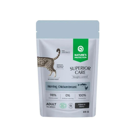 Nature's Protection Superior Care Weight Control Aringa e Pollo 85g Bustina per Gatti Adulti