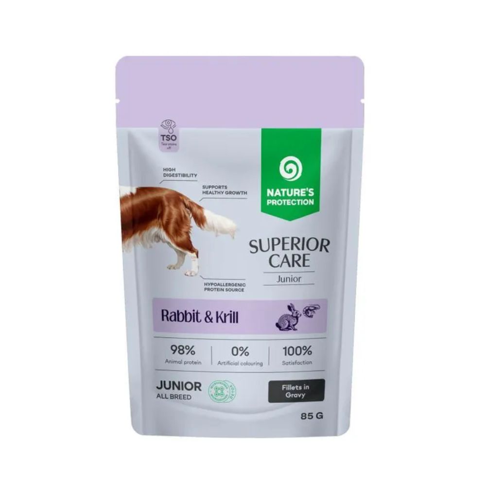 Nature's Protection Superior Care Coniglio e Krill 85g Bustina per Cani Cuccioli