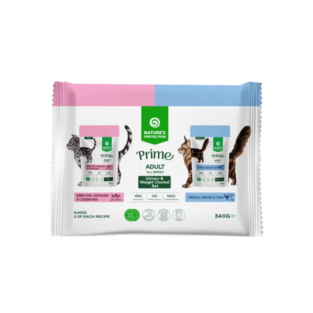 Nature's Protection Prime Urinary e Weight Control 4x85g Multipack Bustine per Gatti Adulti