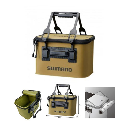Shimano Borsa Buckan EV BK-016Q Kacki 26x40x28cm Borsa Accessori per la Pesca