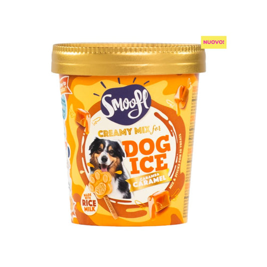 Smoofl Dog Ice Cream Caramel Miscela per Gelato Cani Gusto Caramello Snack Cani