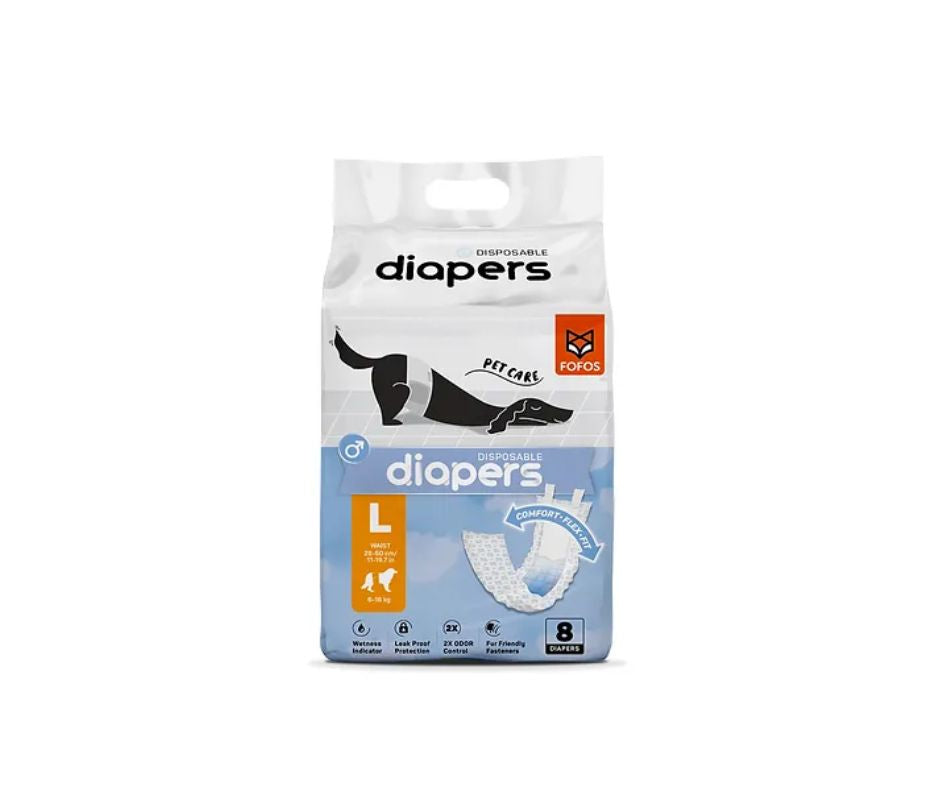 Fofos Diapers Pannolini a Fascia Per Cani Maschi L 8Pz - Animaliapet
