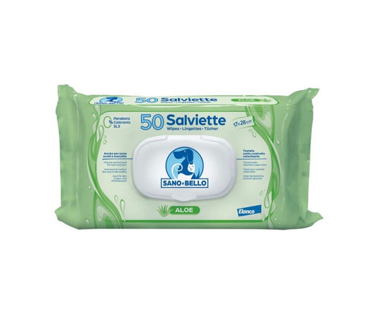 Elanco Sano e Bello Salviette Aloe 50pz per Cani e Gatti - Animaliapet