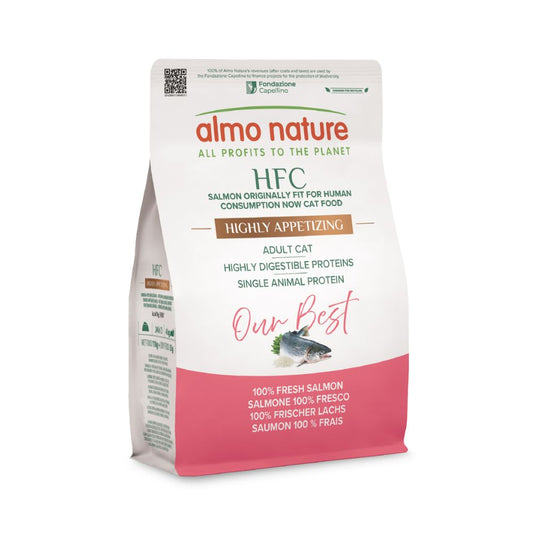 Almo Nature HFC Our Best Highly Appetizing Salmone Fresco 1,2Kg Crocchette Gatti Adulti
