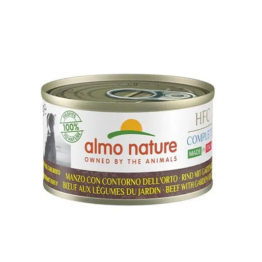 Almo Nature HFC Complete Manzo con Contorno Orto Made in Italy 95g Lattina Cani Adulti - Animaliapet