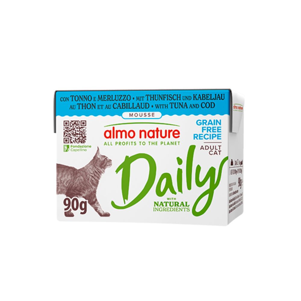 Almo Nature Daily Mousse Tonno e Merluzzo 90g Tetra Recart Gatti