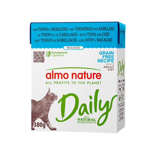 Almo Nature Daily Mousse Tonno e Merluzzo 380g Tetra Recart Gatti