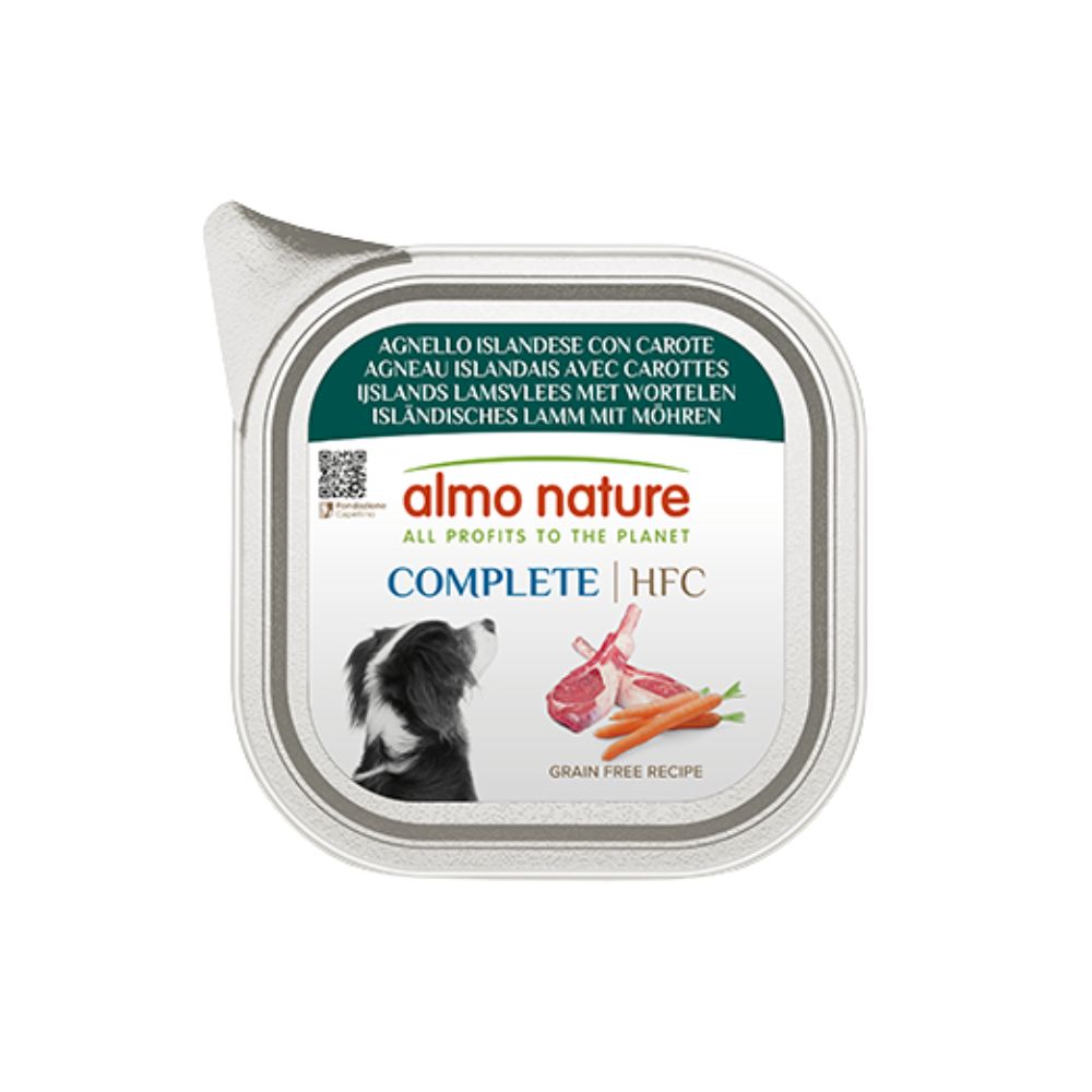 Almo Nature Hfc Complete con Agnello Islandese con Carote 85g Vaschetta Cani Adulti