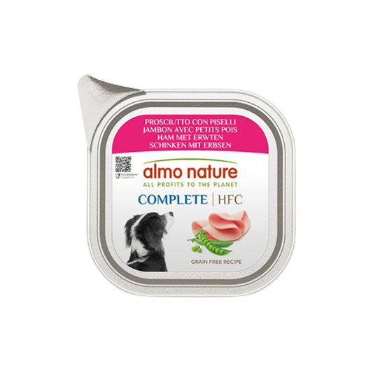 Almo Nature Hfc Complete con Prosciutto & Piselli 85g Vaschetta Cani Adulti