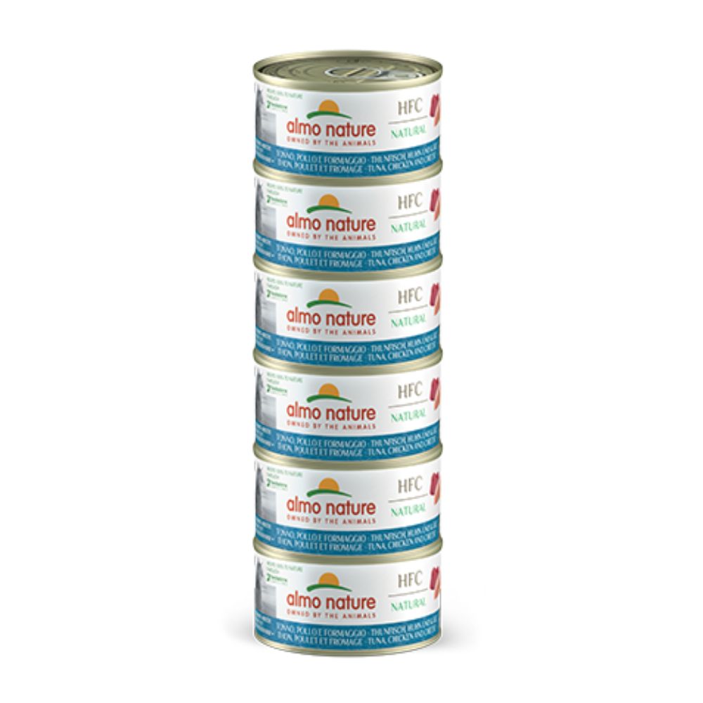 Almo Nature Megapack Tonno Pollo e Formaggio 6x70g Lattina Gatti Adulti