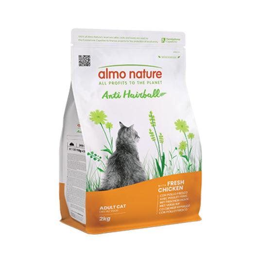 Almo Nature Holistic Anti Hairball Pollo Fresco 2Kg Crocchette Gatti Adulti