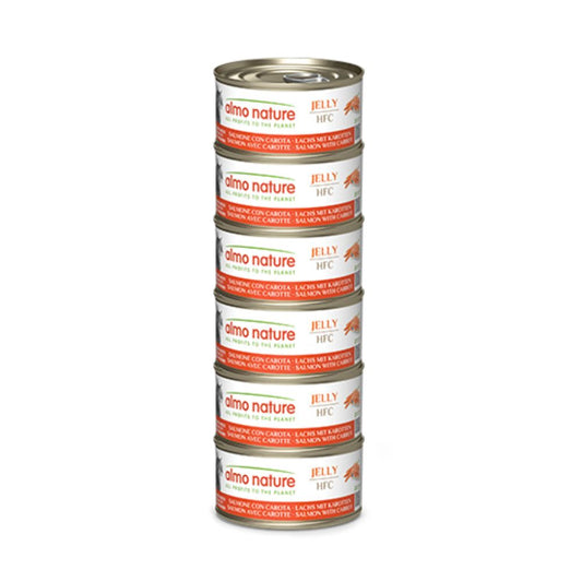 Almo Nature Megapack Jelly Salmone e Carote 6x70g Lattina Gatti Adulti