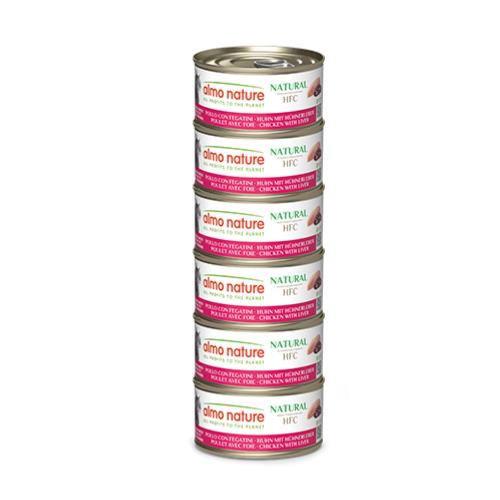 Almo Nature Megapack Pollo e Fegatini 6x70g Lattina Gatti Adulti