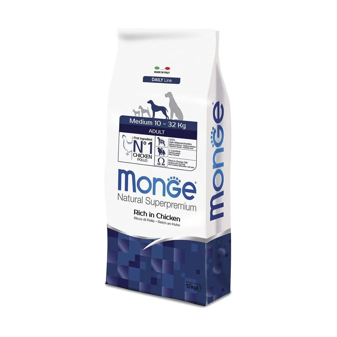 Monge DailyLine Medium Adult Pollo 12Kg Crocchette CaniCrocchette CaniAnimaliapet