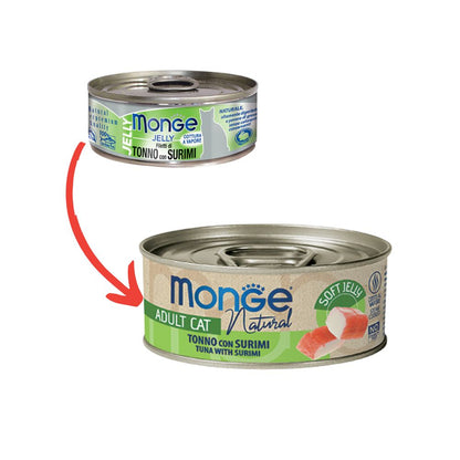 Monge Natural Tonno con Surimi in jelly 80g Lattina Gatti Adulti