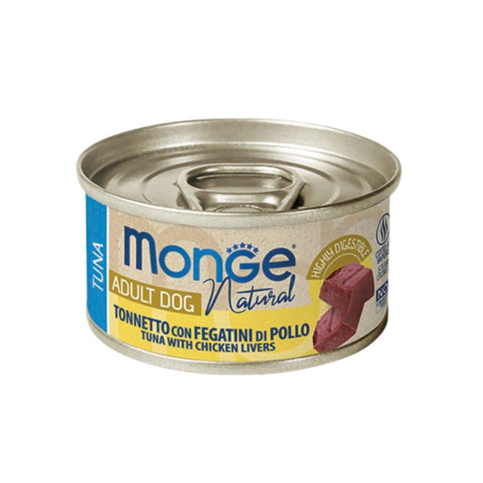 Monge Dog Natural Tonno e Fegatini di Pollo 95g Lattina Cani Adulti