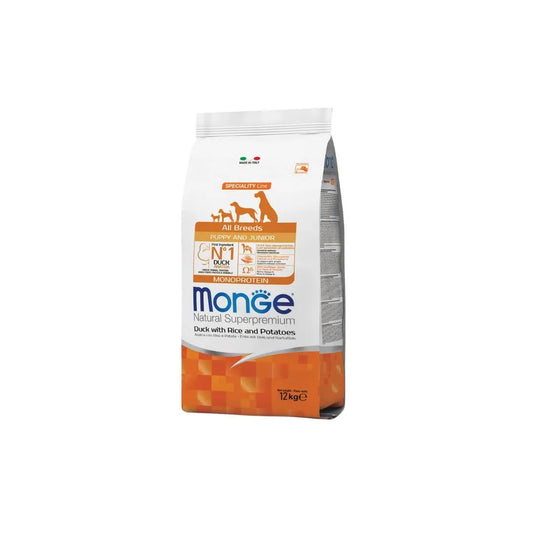 Monge SpecialityLine All Breeds Puppy Anatra Riso Patate 12Kg Cani Cuccioli Monge