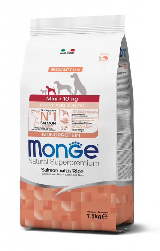 Monge Mini Puppy Salmone Riso 7.5Kg Crocchette Cani Cuccioli Monge