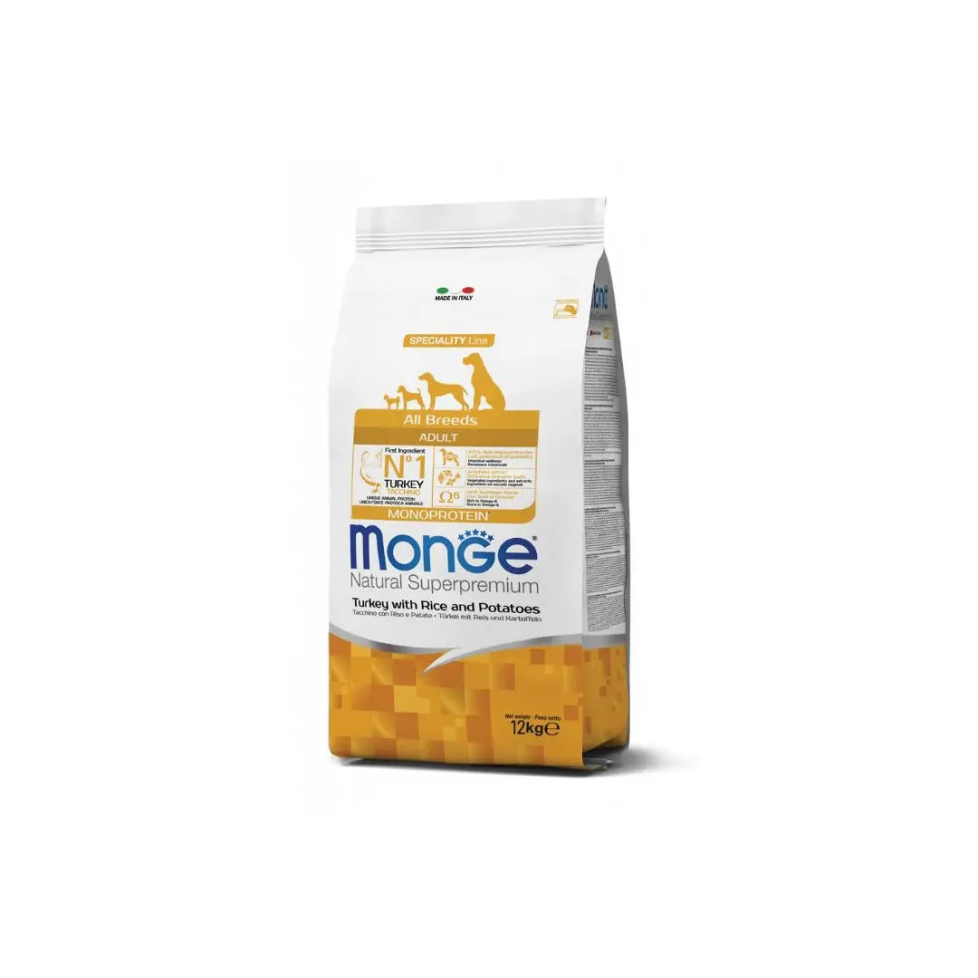 Monge SpecialityLine All Breeds Tacchino Riso Patate 12Kg Cani Adulti - Animaliapet