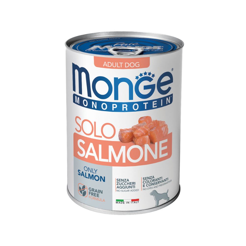 Monge Monoprotein Patè Solo Salmone 400g Lattina Cani Adulti