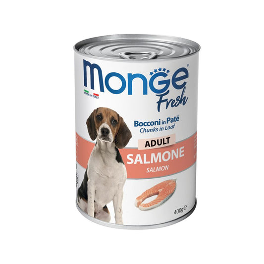 Monge Fresh Bocconi In Paté Con Salmone 400g Lattina Cani
