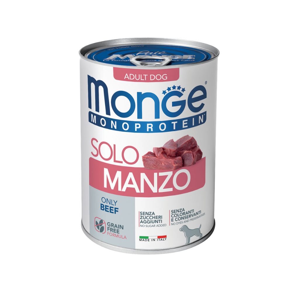 Monge Monoprotein Patè Solo Manzo 400g Lattina Cani Adulti