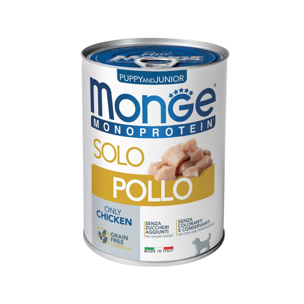 Monge Monoprotein Patè Solo Pollo 400g Puppy Lattina Cani Cuccioli