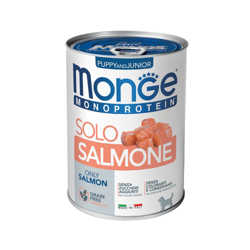 Monge Monoprotein Patè Solo Salmone 400g Puppy Lattina Cani Cuccioli