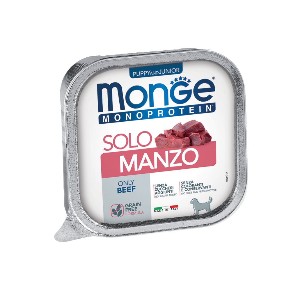 Monge Monoprotein Patè Solo Manzo 150g Puppy Vaschette Cani Cuccioli