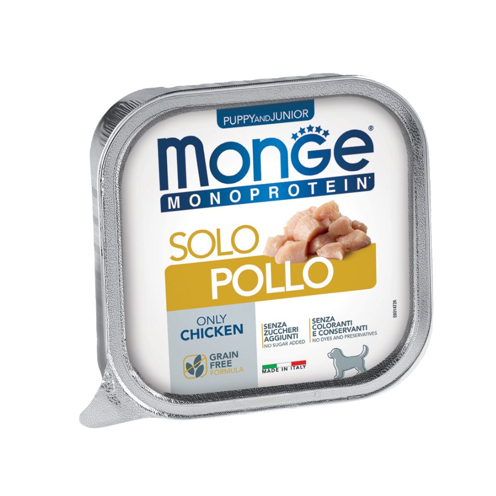 Monge Monoprotein Patè Solo Pollo 150g Puppy Vaschette Cani Cuccioli