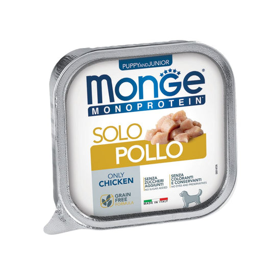 Monge Monoprotein Patè Solo Pollo 150g Puppy Vaschette Cani Cuccioli