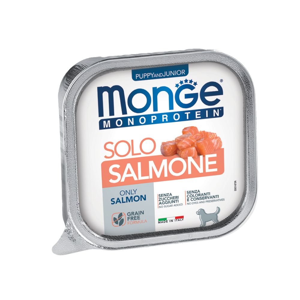Monge Monoprotein Patè Solo Salmone 150g Puppy Vaschette Cani Cuccioli