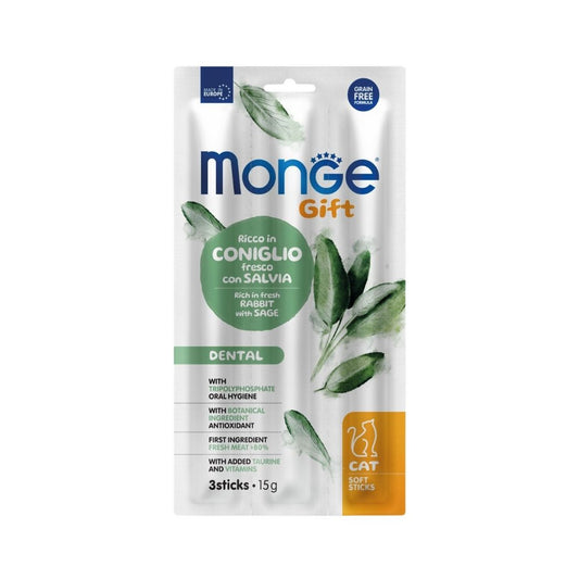 Monge Gift Sticks Dental Coniglio e Salvia 15g Snack Gatti Monge