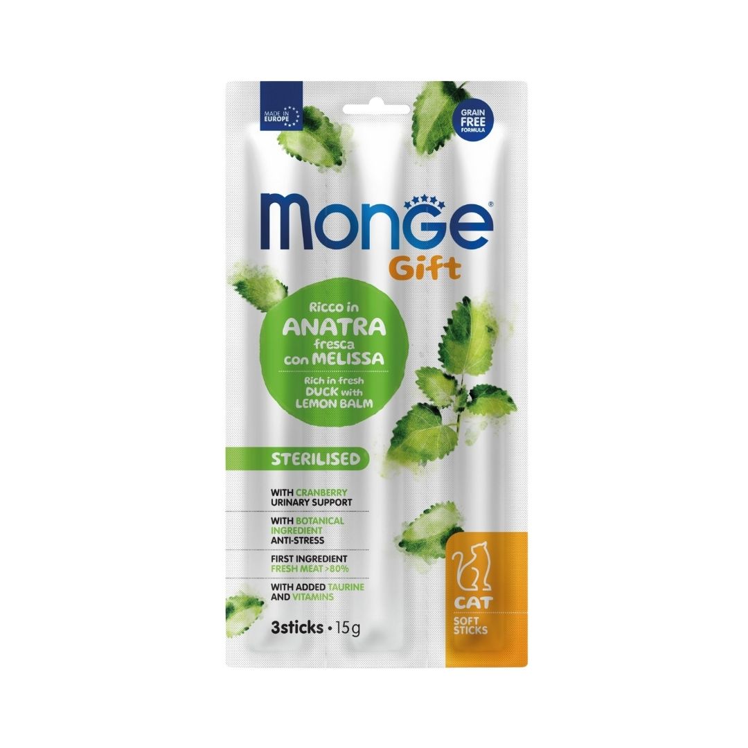 Monge Gift Sticks Sterilised Anatra e Melissa 15g Snack Gatti Monge