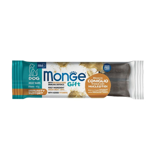 Monge Gift Meat Bars Immunity Support Coniglio e Nucleotidi 40g Snack Cani Monge