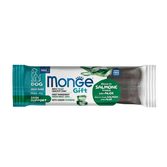 Monge Gift Meat Bars Skin Support Salmone e Aloe 40g Snack Cani Monge