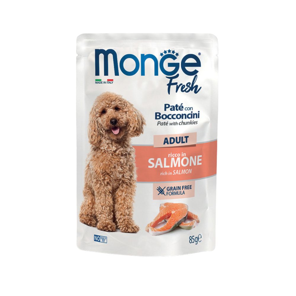 Monge Fresh Salmone Paté e Bocconcini 85g Bustina Cani Adult