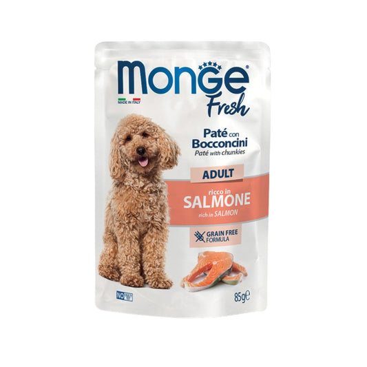 Monge Fresh Salmone Paté e Bocconcini 85g Bustina Cani Adult