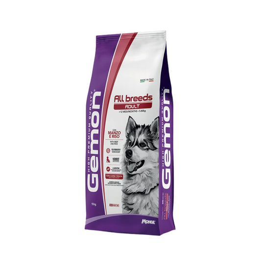 Monge Gemon Manzo e Riso 15Kg Crocchette Cani All Breeds Adult